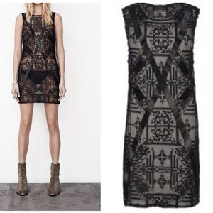 All Saints Sheer Hand-Beaded Dress